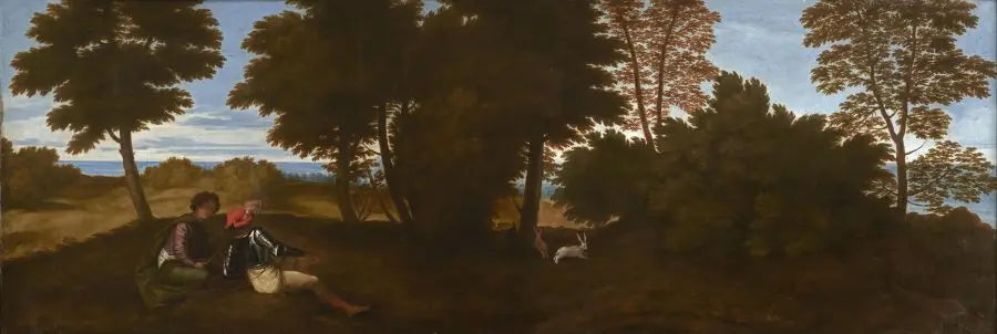 Italian School - The Two Hares, oil on canvas, 17th century - Darnley Fine Art
