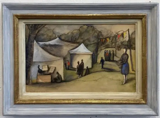 Anna Katrina Zinkeisen - The Village Fete, watercolour, ink and graphite on paper, 20th century - Darnley Fine Art