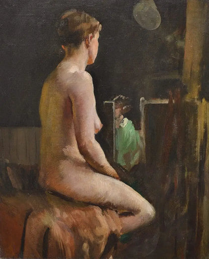British School - The Art Model, oil on canvas, 20th century - Darnley Fine Art