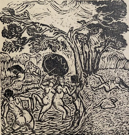 Antonio Anthony de Witt - The Bathers, woodcut on paper, early 20th century - Darnley Fine Art