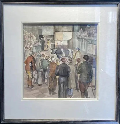 James Bateman - The Cattle Market, watercolour, early 20th century - Darnley Fine Art