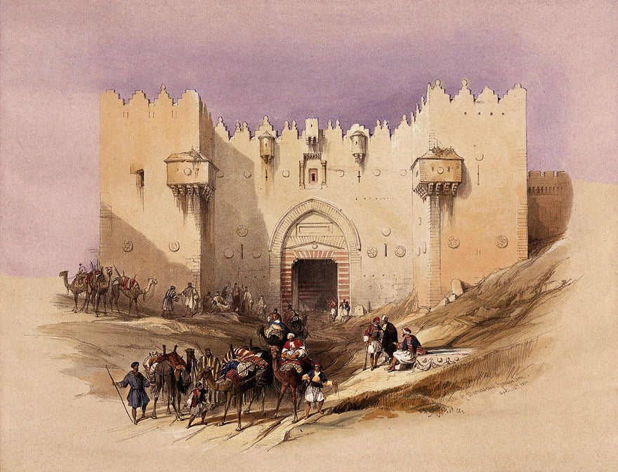 David Roberts - The Damascus Gate, lithograph, 19th century - Darnley Fine Art