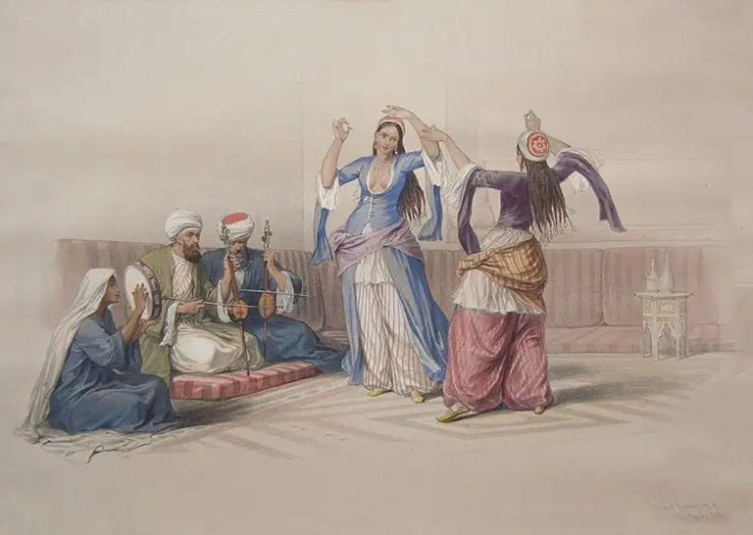 David Roberts - The Ghawazee, Cairo, lithograph, 19th century - Darnley Fine Art