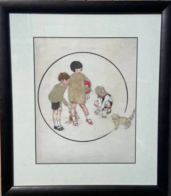 Doris A Davis - The Ginger Tom, watercolour on paper, early 20th century - Darnley Fine Art