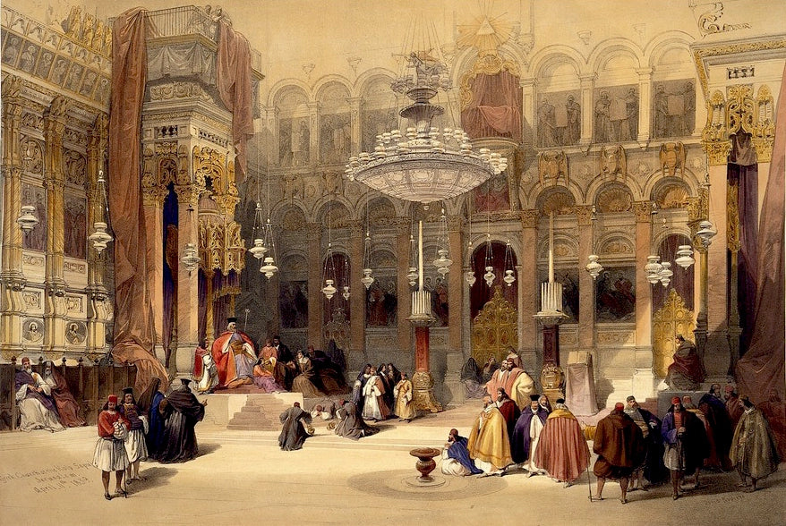 David Roberts - The Greek Chapel of the Holy Sepulchre, lithograph, 19th century - Darnley Fine Art