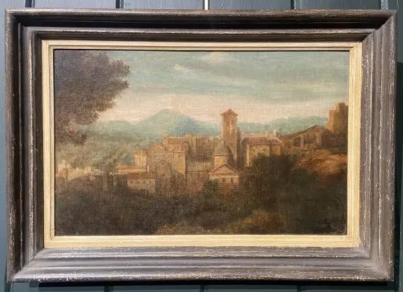 Italian School - The Italian Old Town, oil on board, early 19th century - Darnley Fine Art