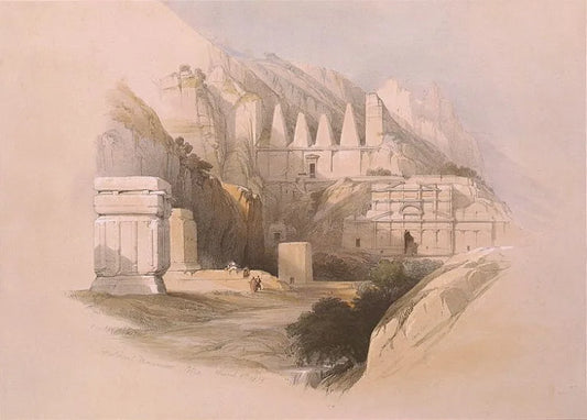 David Roberts - The Necropolis, Petra, lithograph, 19th century - Darnley Fine Art