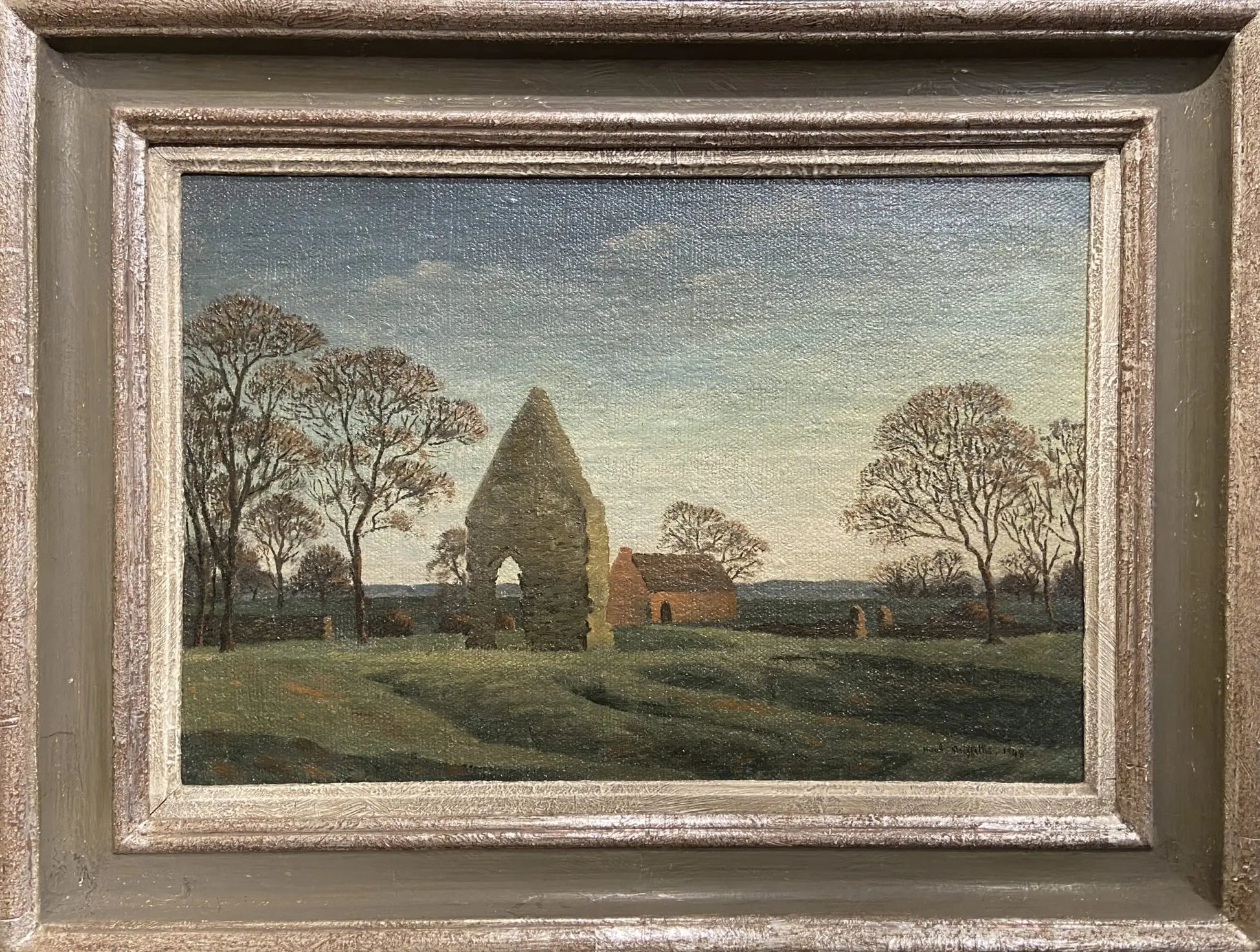 Hugh Griffiths - The Old Ruin, Winchelsea, oil on canvas, mid 20th century - Darnley Fine Art