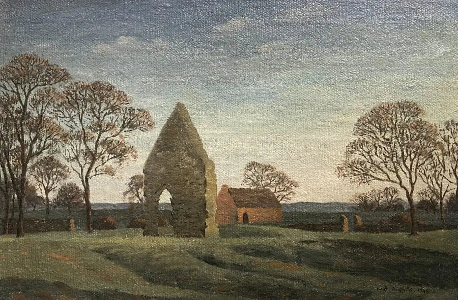 Hugh Griffiths - The Old Ruin, Winchelsea, oil on canvas, mid 20th century - Darnley Fine Art