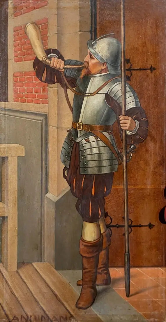 European School - The Palace Guard, oil on panel, 19th century - Darnley Fine Art