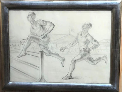 Gordon Noel Scott - The Race, pencil on paper, 20th century - Darnley Fine Art