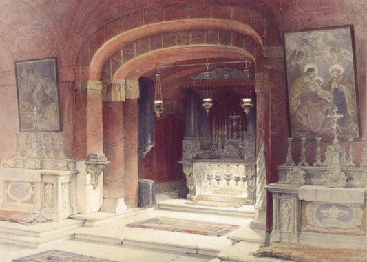 David Roberts - The Shrine of the Annunciation, lithograph, 19th century - Darnley Fine Art