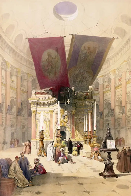 David Roberts - The Shrine of the Holy Sepulchre, lithograph, 19th century - Darnley Fine Art