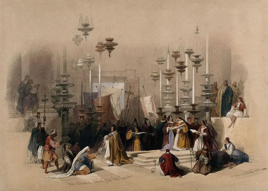 David Roberts - The Stone of Unction, lithograph, 19th century - Darnley Fine Art