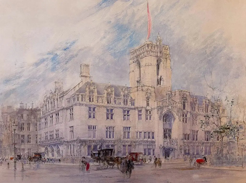 William Walcot - The Supreme Court, Parliament Square, graphite, watercolour and gouache, 20th century - Darnley Fine Art