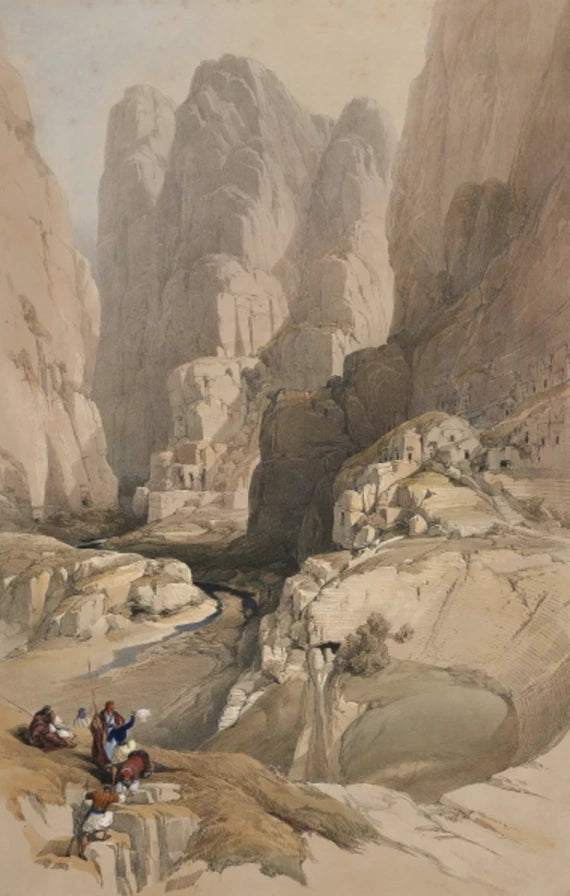 David Roberts - The Theatre, Petra, lithograph, 19th century - Darnley Fine Art
