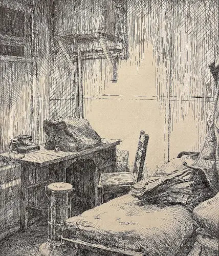 British School - The Writer's Retreat, pen and ink on paper, 20th century - Darnley Fine Art