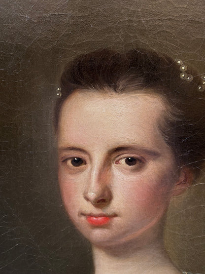 Thomas Hudson - Portrait of the Lady of the Mansfields of Ringwood, oil on canvas, 18th century - Darnley Fine Art