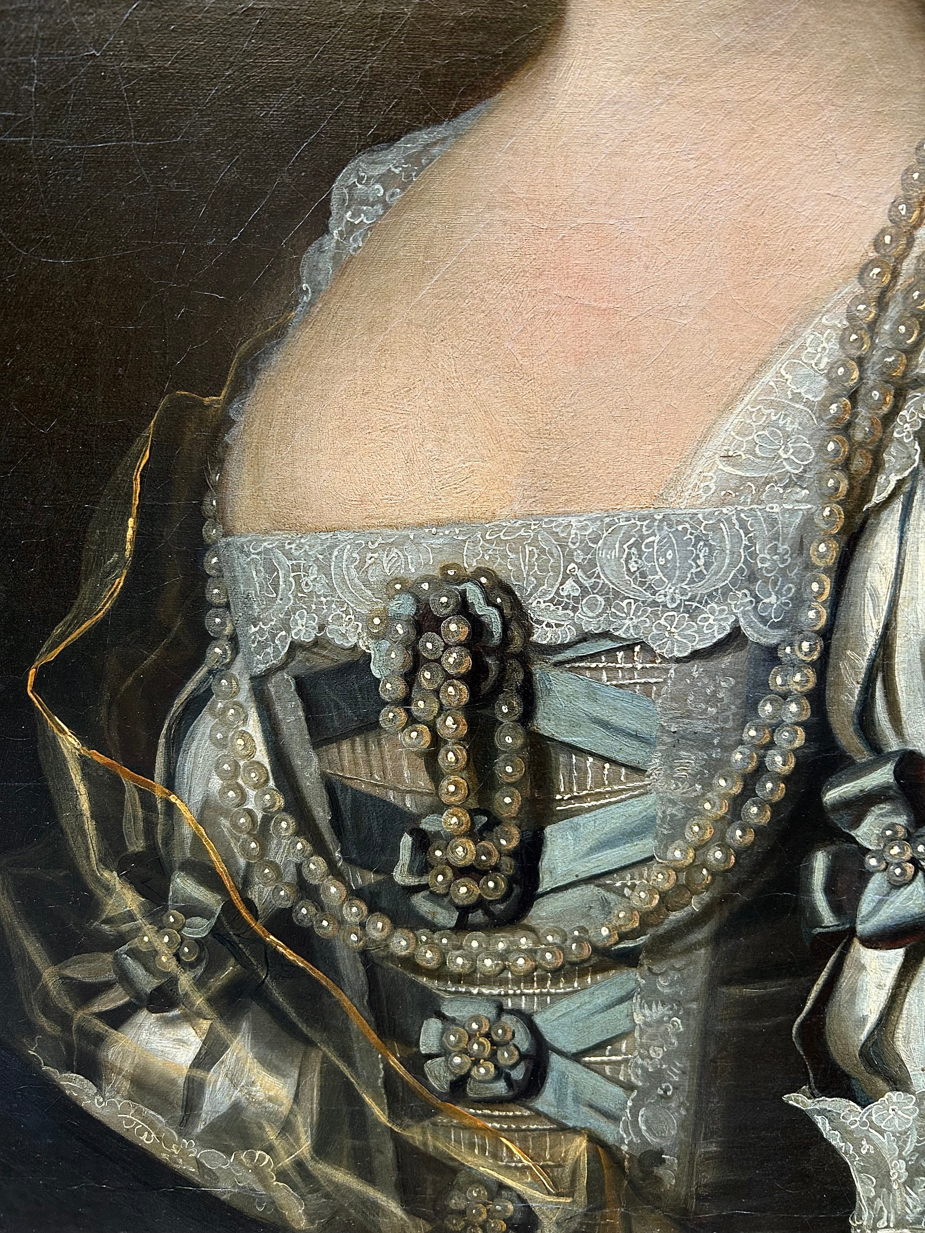 Thomas Hudson - Portrait of the Lady of the Mansfields of Ringwood, oil on canvas, 18th century - Darnley Fine Art
