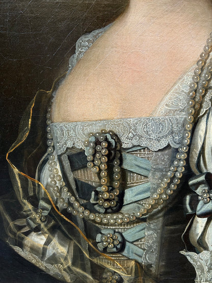 Thomas Hudson - Portrait of the Lady of the Mansfields of Ringwood, oil on canvas, 18th century - Darnley Fine Art