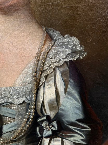 Thomas Hudson - Portrait of the Lady of the Mansfields of Ringwood, oil on canvas, 18th century - Darnley Fine Art