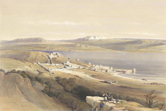 David Roberts - Tiberias looking towards Hermon, lithograph, 19th century - Darnley Fine Art