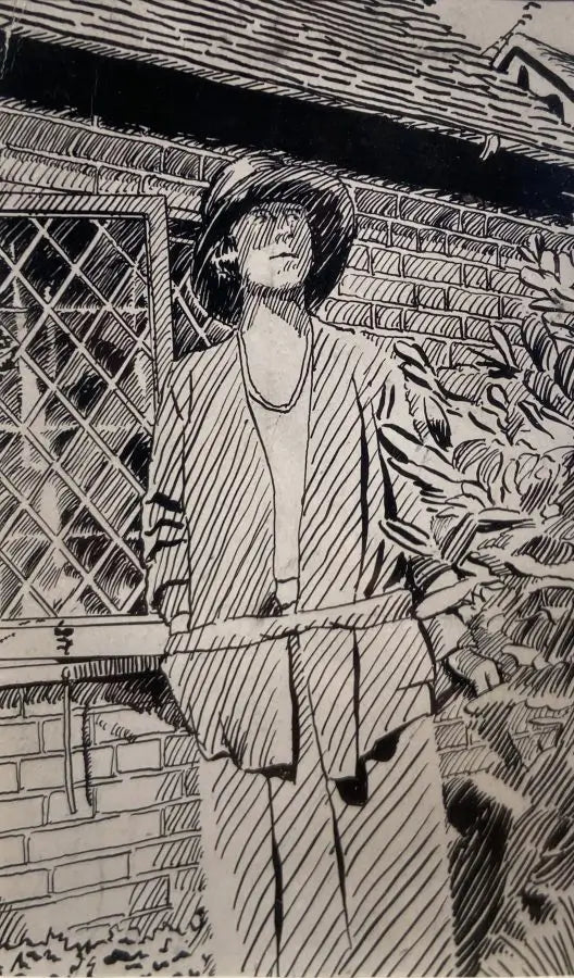 Charles Inder - Under the Gable, pen and ink on paper, 20th century - Darnley Fine Art