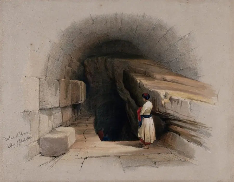 David Roberts - Upper Fountain of Siloam, lithograph, 19th century - Darnley Fine Art