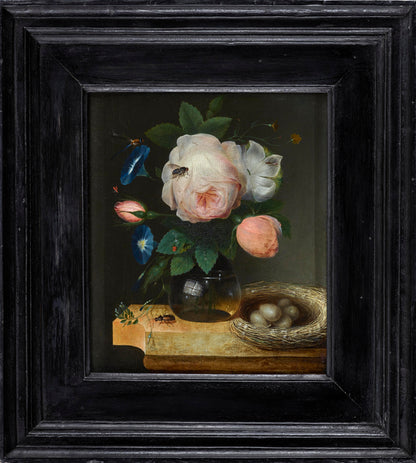 Still Life of Roses in a Glass Vase