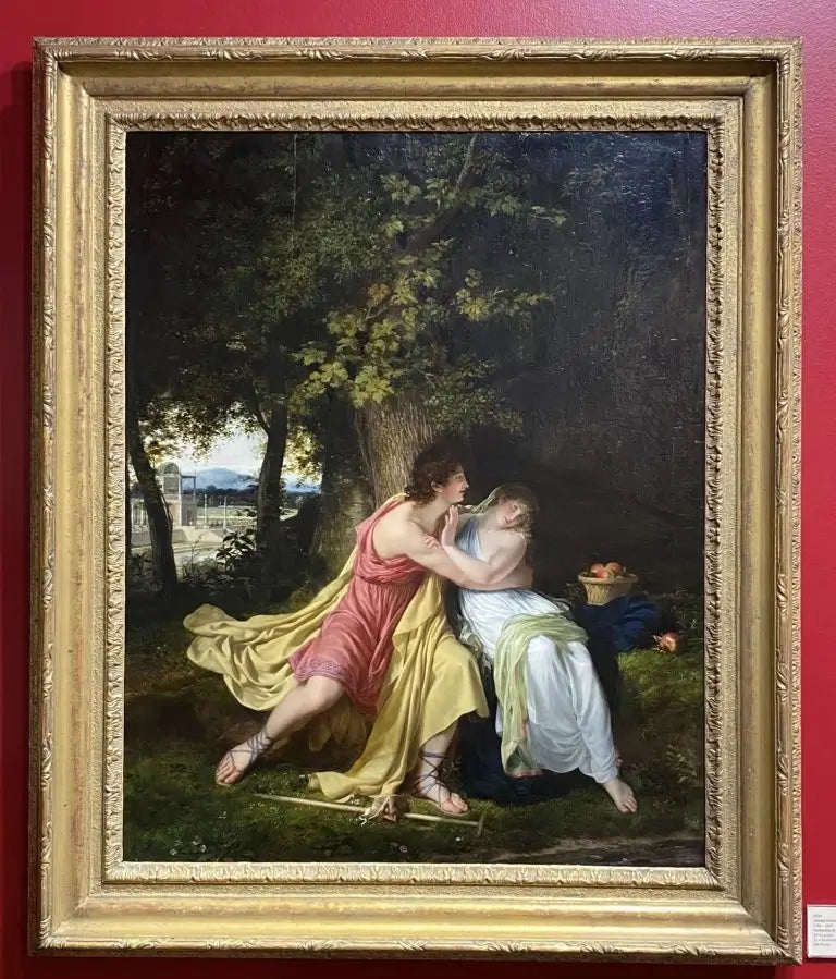 Charles Victoire Frederic Moench - Vertumnus and Pomona, oil on panel, early 19th century - Darnley Fine Art