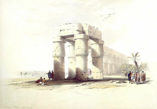 David Roberts - View at Luxor, Thebes, lithograph, 19th century - Darnley Fine Art