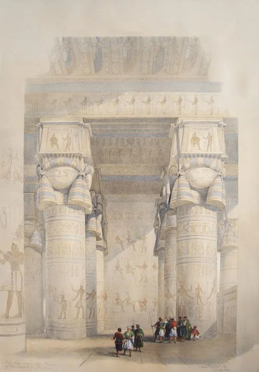 David Roberts - View from under the Portico of the Temple of Dendera, lithograph, 19th century - Darnley Fine Art