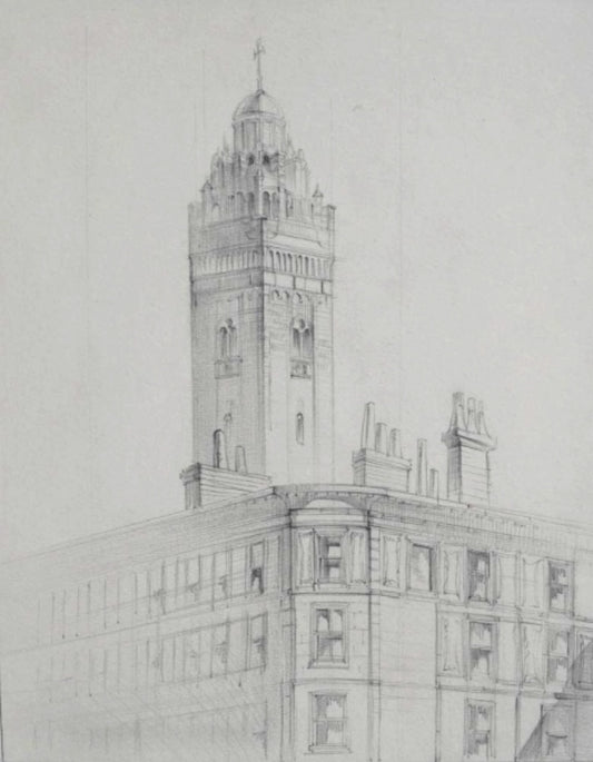 Gordon Noel Scott - Westminster Cathedral, pencil on paper, 20th century - Darnley Fine Art