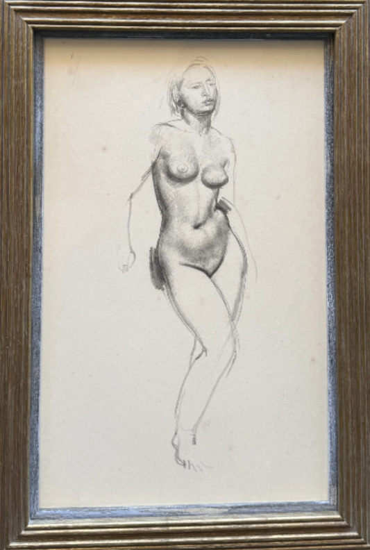William Dring - Nude Study, pencil on paper, 20th century - Darnley Fine Art