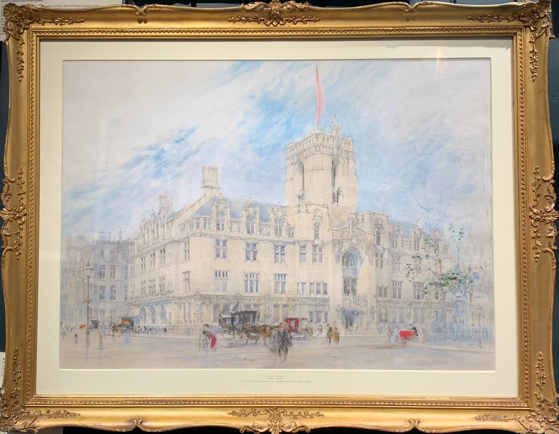 William Walcot - The Supreme Court, Parliament Square, graphite, watercolour and gouache, 20th century - Darnley Fine Art
