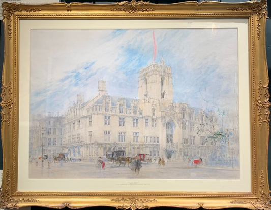 William Walcot - The Supreme Court, Parliament Square, graphite, watercolour and gouache, 20th century - Darnley Fine Art