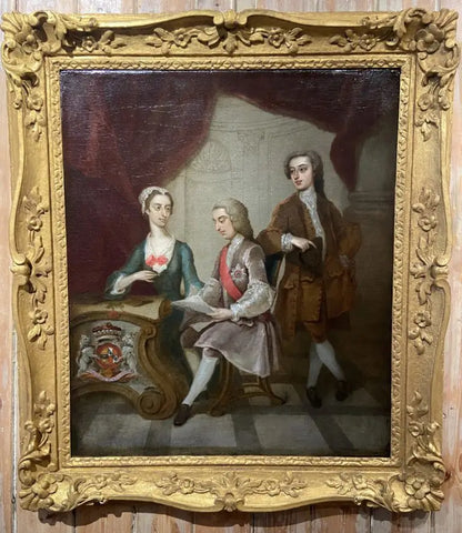 Gawen Hamilton - William, 1st Viscount Bateman, and Family, oil on canvas, 18th century - Darnley Fine Art