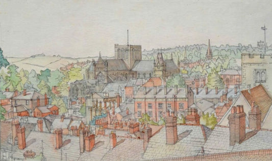 Gordon Noel Scott - Winchester Cathedral, watercolour, 20th century - Darnley Fine Art