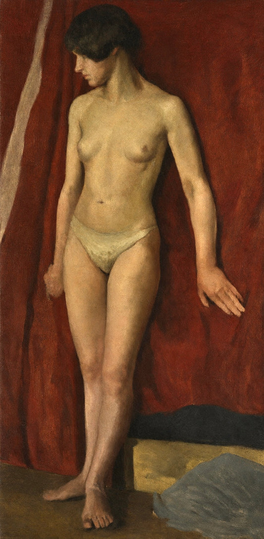 Winifred Rymer - Standing Nude, oil on canvas, 20th century - Darnley Fine Art