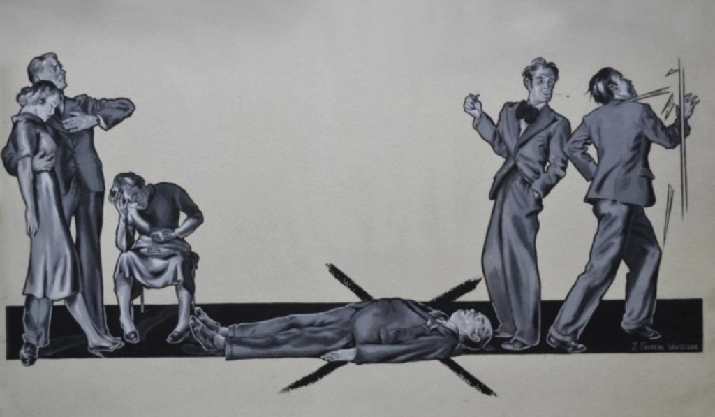 Joan Fairfax Whiteside - X Marks the Spot, gouache, 20th century - Darnley Fine Art