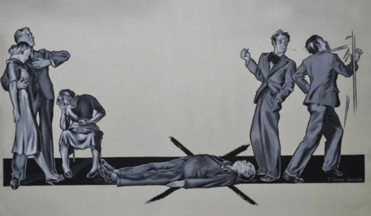 Joan Fairfax Whiteside - X Marks the Spot, gouache, 20th century - Darnley Fine Art